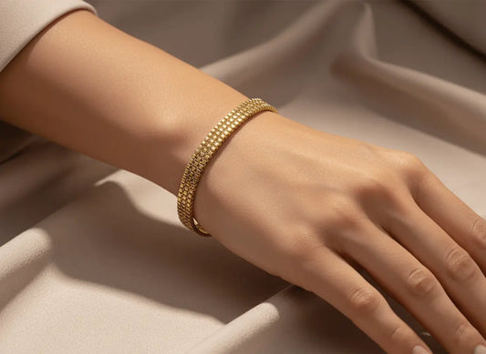 سوار شبكي مطلي بالذهب