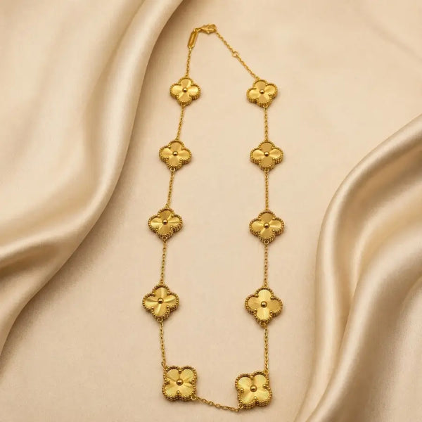 All-Gold Clover Gold Plated Necklaces for Women