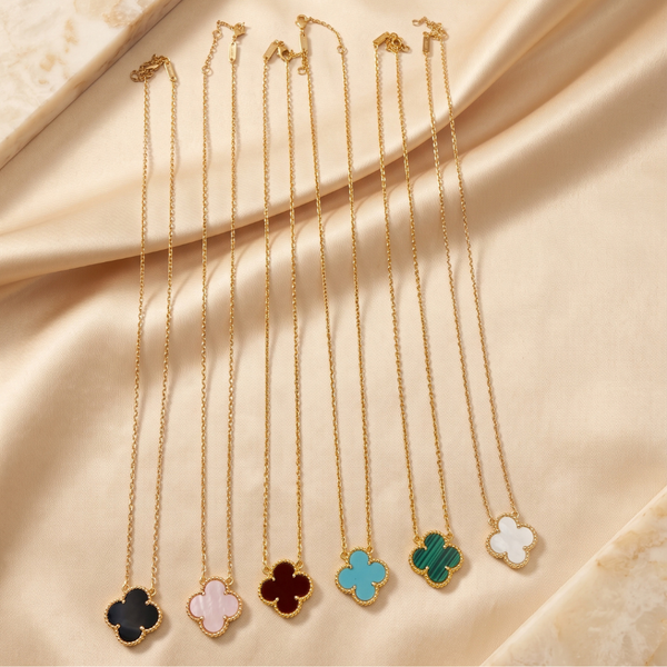 Four-Leaf Motif Gold Plated Necklaces for Women