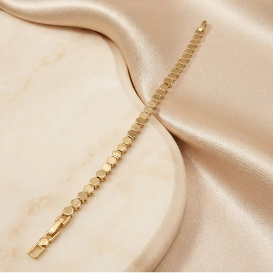 Geometric Minimalist Gold Plated Bracelet