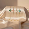 Gold-plated multi-color inlay daisy flower bracelet