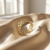 Gold Plated Adjustable Interlocking Chain Link Ring