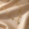 Gold Plated Evil Eye Zirconia Necklace