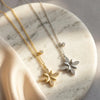 Silver and Gold-plated Alternating Flower Necklace