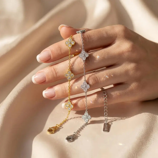 Silver & Gold Plated Charm Bracelets in Flower Design