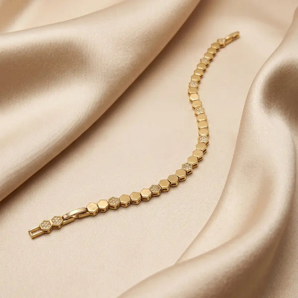Zirconia Gold Plated Tennis Bracelet