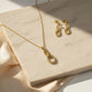 18K Gold Plated Crystal Chain Link Set