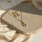 18K Gold Plated Crystal Chain Link Set