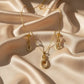 18K Gold Plated Crystal Chain Link Set