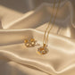 18K Gold Plated Floral Crystal Halo Set