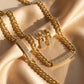 18K Gold Plated Jewelry Set with Cuban Link Design