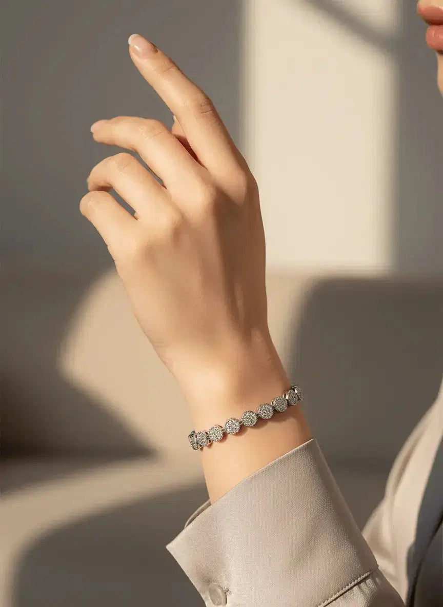 Plated Tennis Bracelet with Zircon ( Silver)