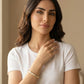 Woman wearing a Baguette X Bracelet & Ring Set Gold Plated