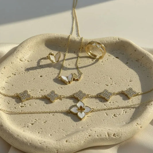 Blossom Butterfly Gold Plated Jewelry Bundle