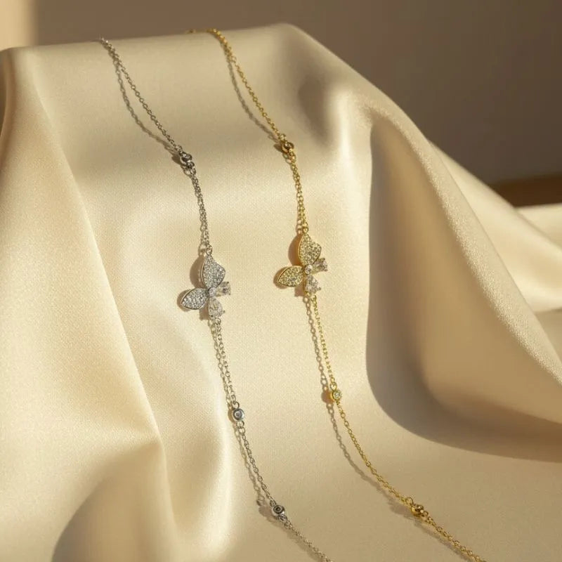 Butterfly Charm Bracelet – Silver & Gold Tone