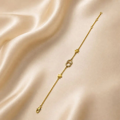 CD Emblem Gold Plated Charm Bracelet