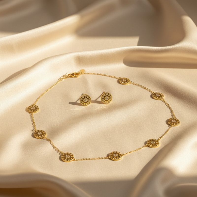 Daisy London Apollo Amulet 18kt gold-plated sterling silver Nicklace & Earning