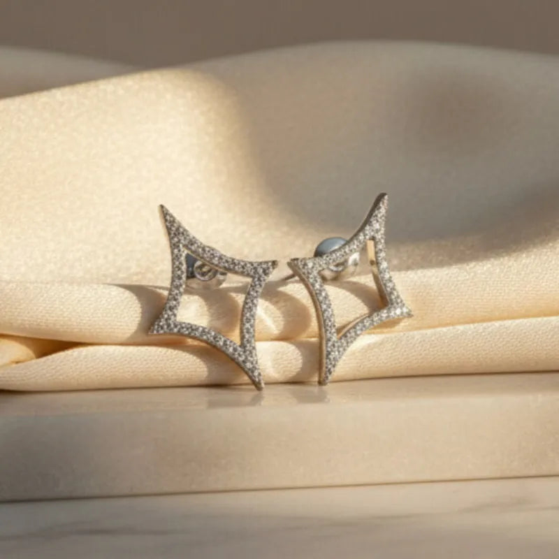 Elegant Star Drop Necklace Set – Gold & Silver