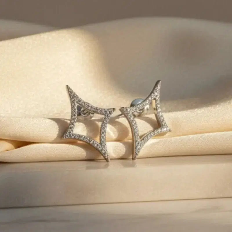 Elegant Star Drop Necklace Set – Gold & Silver