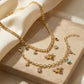 Gold-Plated Crystal and Pearl Bee Multi-Charm Jewelry Set