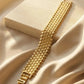 Gold-Plated Classic Broad Textured Bracelet2
