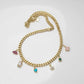 Gold-Tone Multi Charm Collar Necklace With bracelet