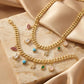 Gold-Tone Multi Charm Collar Necklace With bracelet