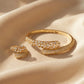 Gold-plated Baguette & Round Zirconia Bypass Jewelry Set