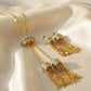 Gold-plated Turquoise Tassel Bohemian Jewelry Set