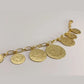 Gold-plated coin charm bracelet