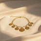 Gold-plated coin charm bracelet