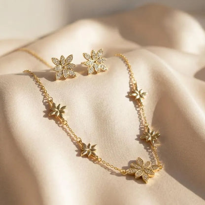 Flower Jewelry Set available in Gold & Silver
