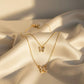 Gold-plated layered necklace with butterfly pendants