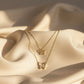 Gold-plated layered necklace with butterfly pendants