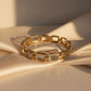 Gold-tone bracelet with modern geometric rectangular links