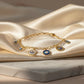Gold Finish Evil Eye Link Bracelet