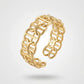  Gold Plated Adjustable Interlocking Chain Link Ring on a light gray background
