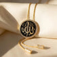 Gold Plated Allah Calligraphy Medallion Necklace