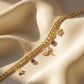 Gold Plated Purple Gemstone with Stars Bracelet