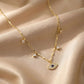 Gold Plated Evil Eye Zirconia Necklace