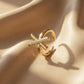 Gold Plated Interlocking Criss-Cross Pavé Open Ring
