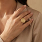  Gold Plated Ottoman Coin Lira Ring with Zircons