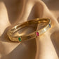 Gold Plated hinged bangle Baguette Gemstone
