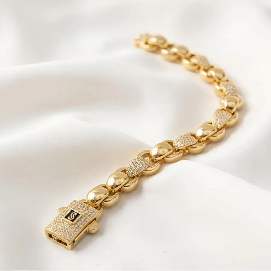 Gold Plated Chain Link Bracelet in 18K Yellow Gold