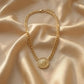 Gold Plated Necklaces for Women – Vintage Coin Zircon Halo Edition