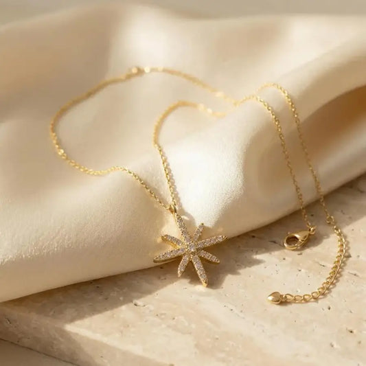 Gold Plated Pendant Necklaces – Radiant Starburst Edition