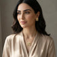 Woman wearing Gold Plated Traditional Arabic Necklace & Earring Set