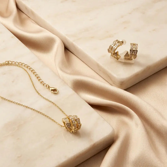 Heavy Gold Plated Wedding Jewelry Set