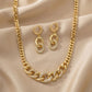 Plated gold set ( neckless, bracelet , earring