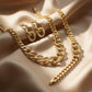 Plated gold set ( neckless, bracelet , earring )